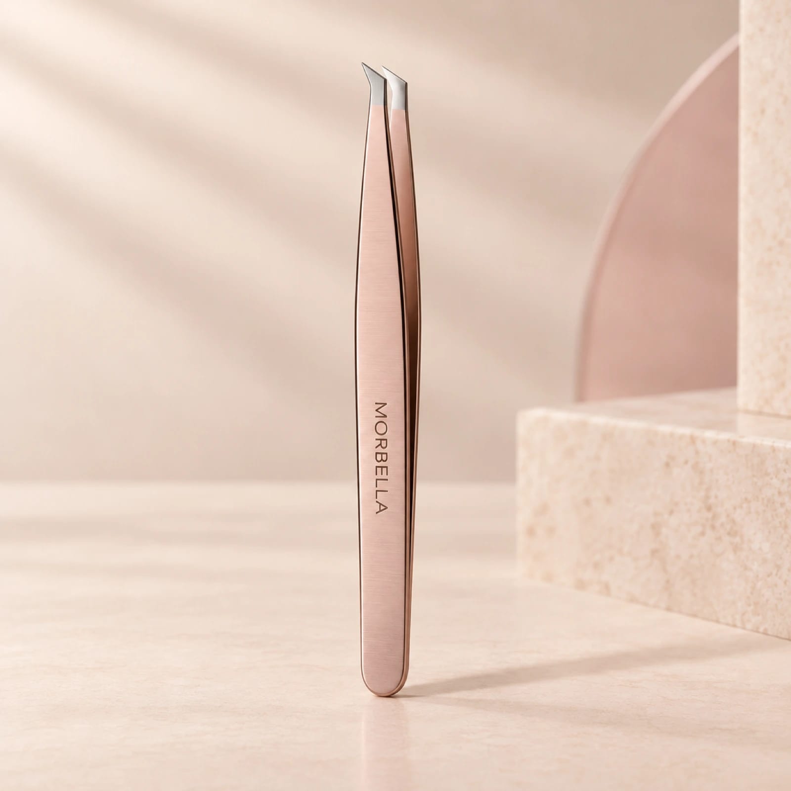 Slant Tip Tweezers by Morbella Instruments — representative product image with MORBELLA laser mark
