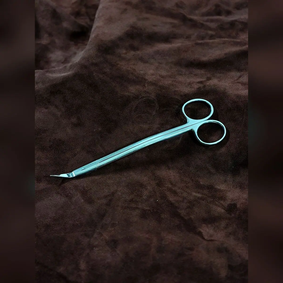 Dean Scissors by Morbella Instruments — angled tip, diagonal view, photographed at the Sialkot workshop