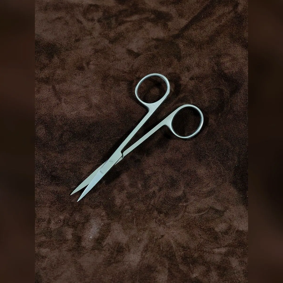 Iris Scissors Plain, Single-Use by Morbella Instruments — diagonal view, photographed at the Sialkot workshop