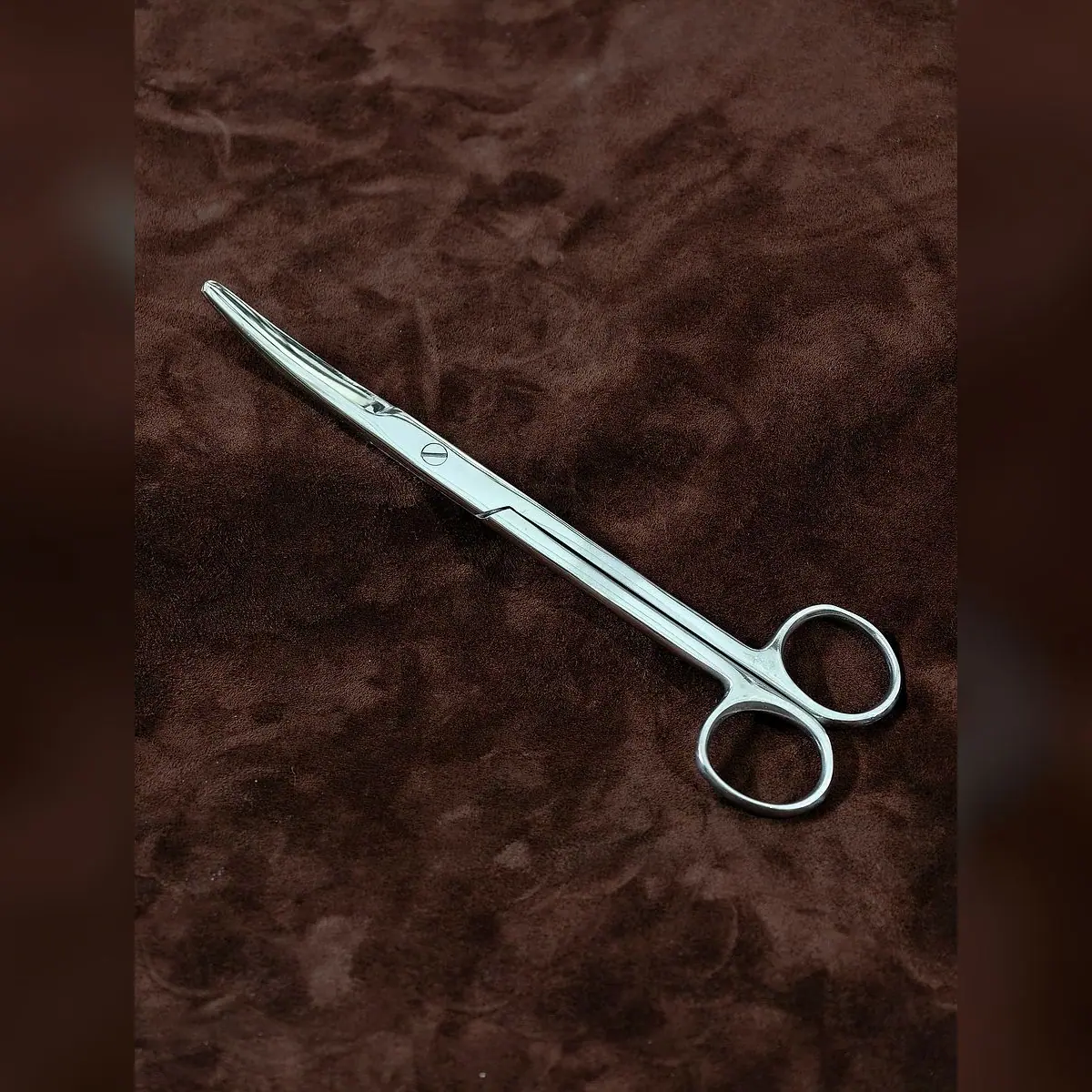 Mayo Scissors 7-Inch by Morbella Instruments — blades and screw joint, photographed at the Sialkot workshop