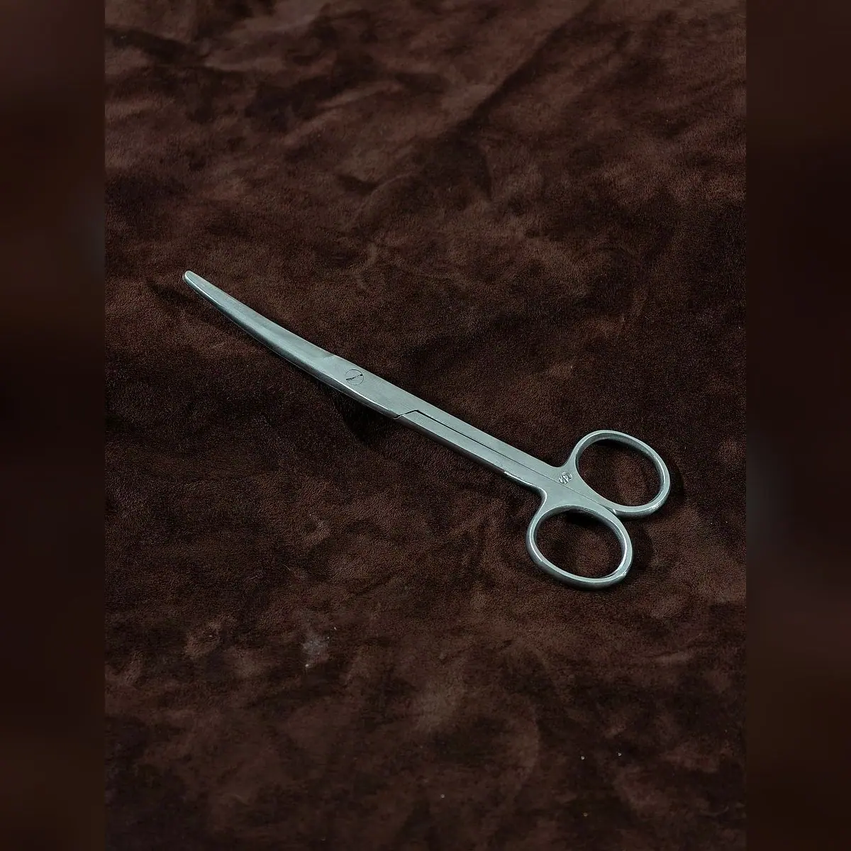 Mayo Scissors, Straight by Morbella Instruments — side view, photographed at the Sialkot workshop
