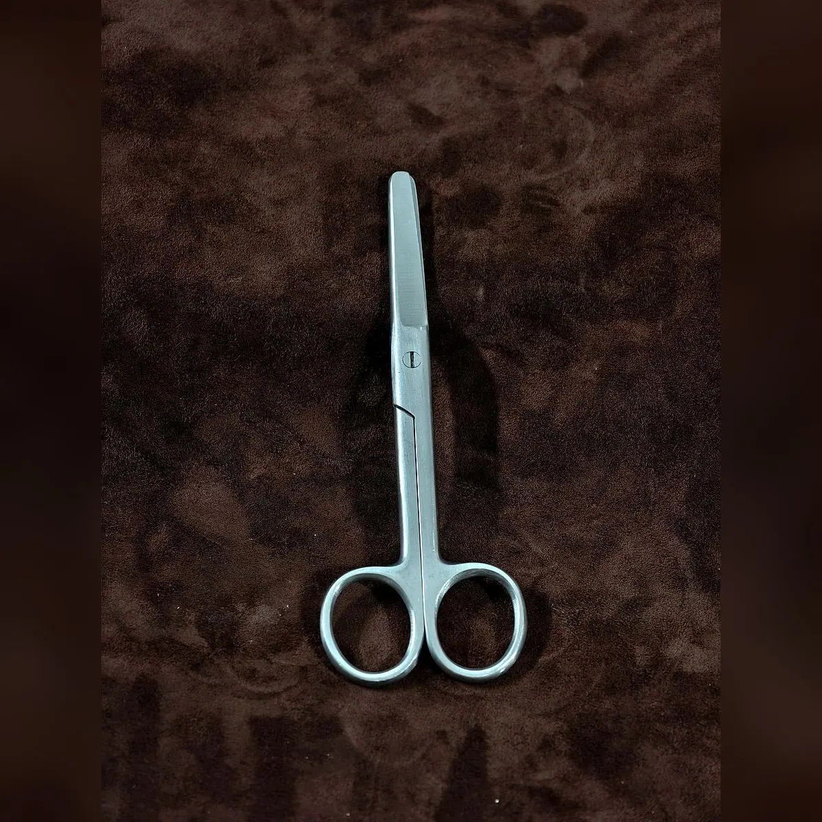 Operating Scissors Blunt/Blunt by Morbella Instruments — closed, front view, photographed at the Sialkot workshop