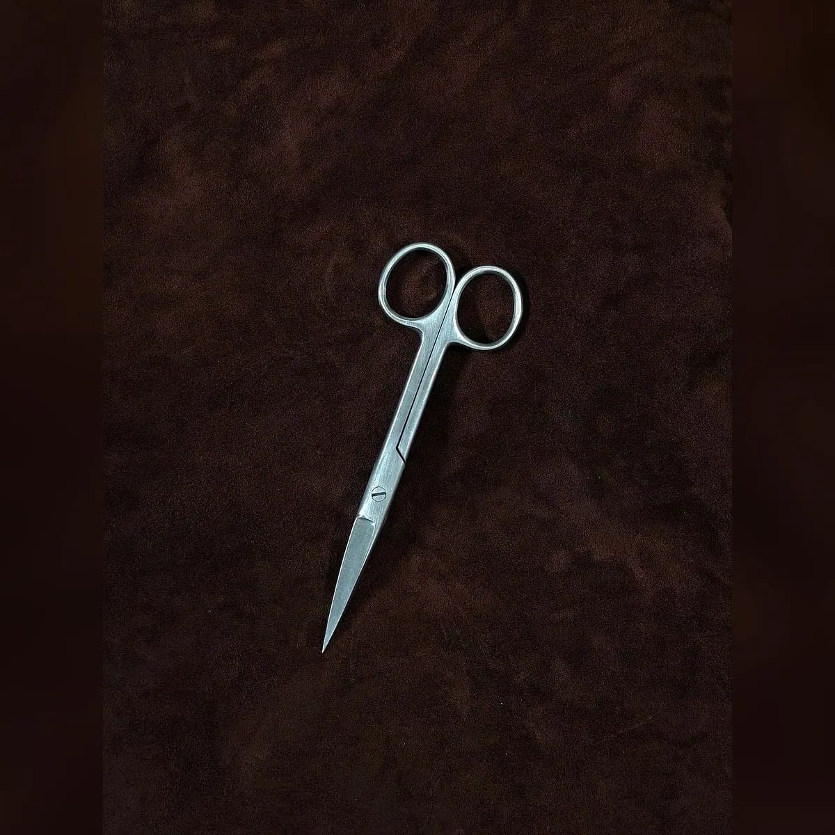 Operating Scissors Sharp/Sharp by Morbella Instruments — diagonal view, photographed at the Sialkot workshop