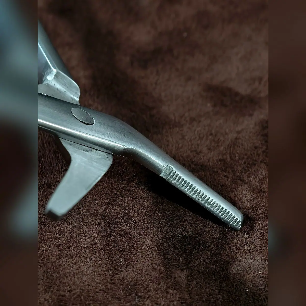 Wire Cutting Scissors, High-Carbon (Special) by Morbella Instruments — serrated jaw, close-up, photographed at the Sialkot workshop