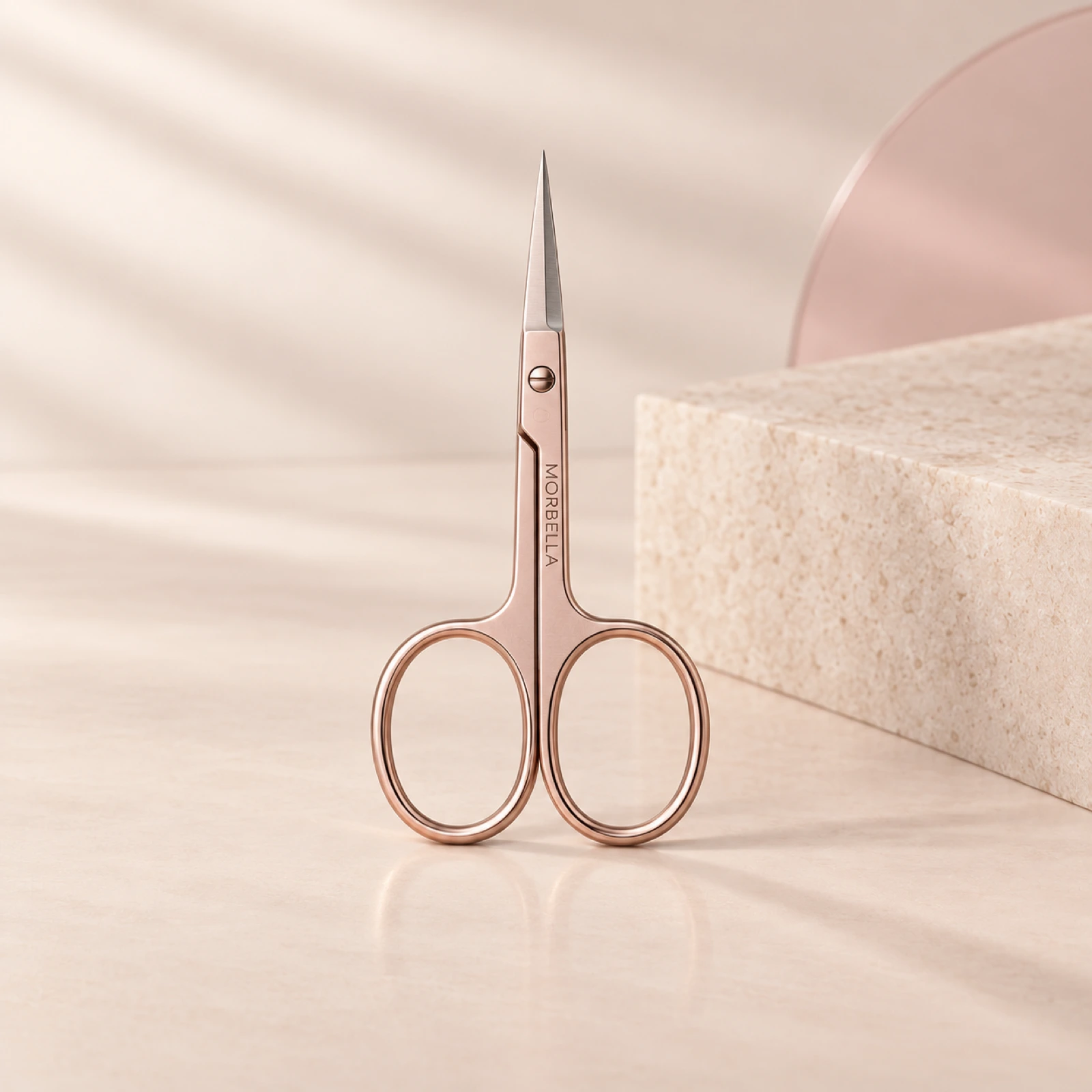 Brow Scissors by Morbella Instruments — representative product image with MORBELLA laser mark