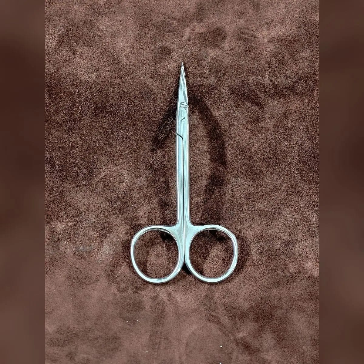 Iris Scissors, J2 Polish (Special) by Morbella Instruments — closed, front view, photographed at the Sialkot workshop