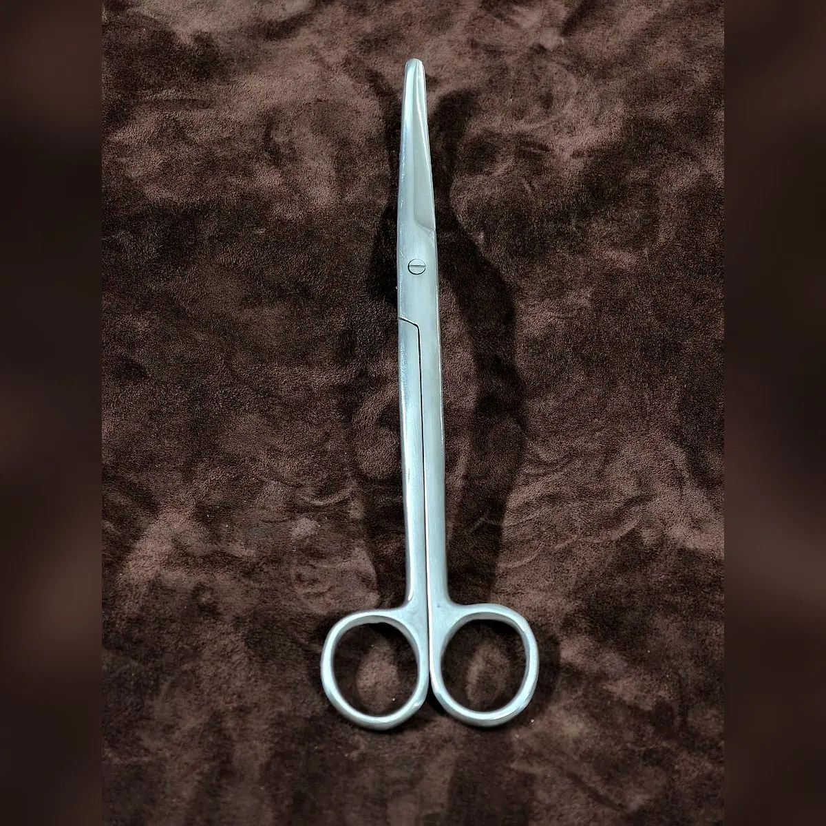 Mayo Scissors 7-Inch by Morbella Instruments — closed, full length, photographed at the Sialkot workshop